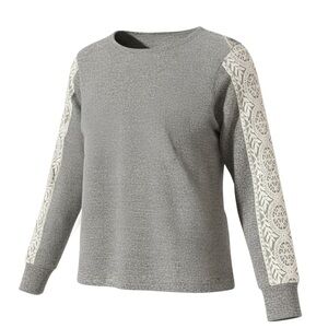 FN by Flora Nikrooz Gray Lace Sleeve‎ Sweater Women’s Large